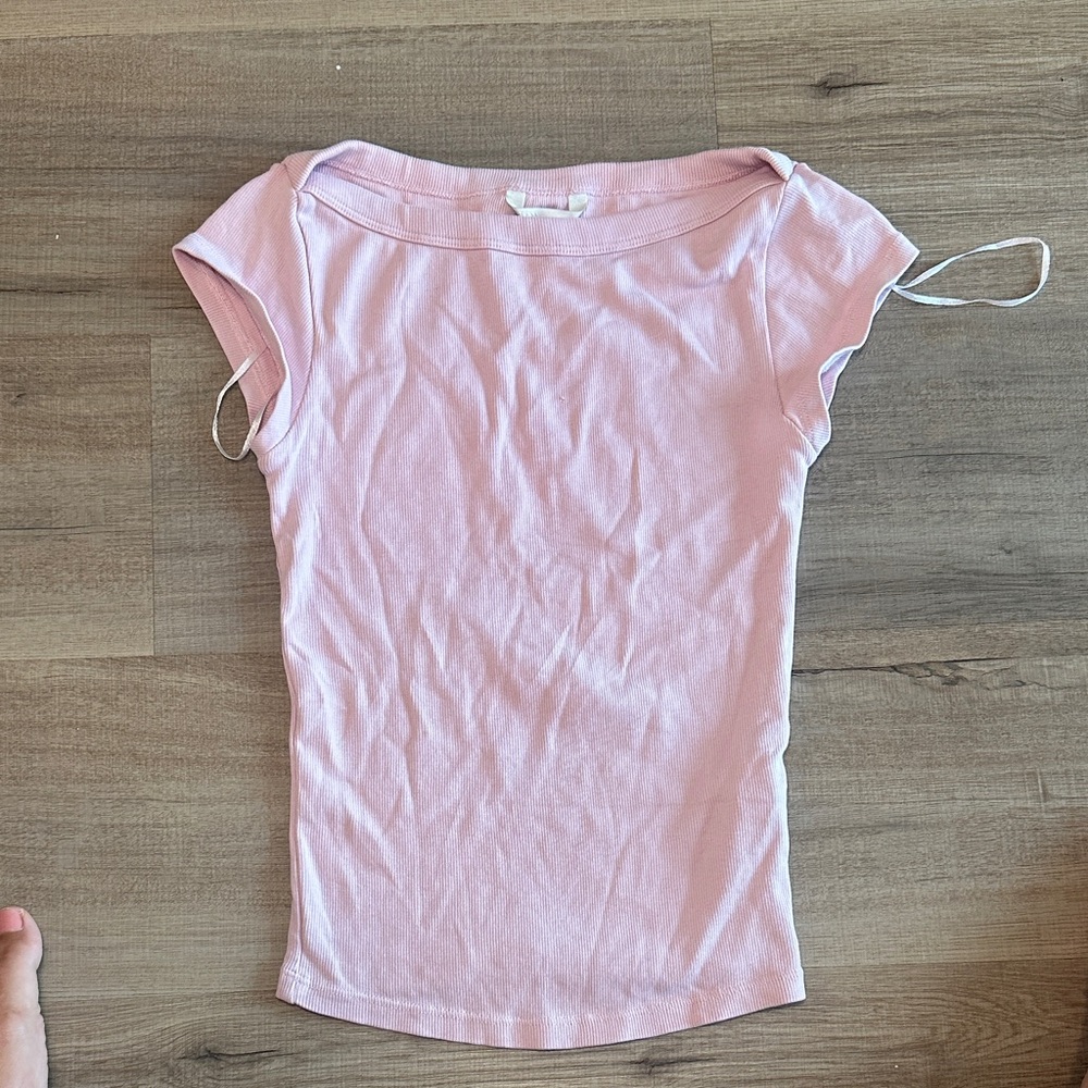 Zara Women’s Slim Fit Pink Short Sleeve Top